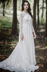 Sencillo Vestido de Novia en Tul de Popular de Manga larga - 1