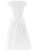 Plissiertes Chiffon Schaufel-Ausschnitt kurze Ärmeln Ballkleid mit Schleife mit Gürtel - 6
