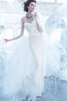 Abito da Sposa in Pizzo Ball Gown con Fusciacca Naturale con Nastro Spazzola Treno - 1