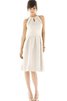 Moderno Vestido de Dama de Honor de Corte-A de Hasta la Rodilla de Escote halter - 3