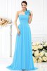 Robe demoiselle d'honneur plissage avec fleurs avec chiffon ligne a au drapée - 3