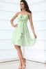 Robe de cocktail de col en cœur de longueur à genou avec fleurs ruché avec chiffon - 2