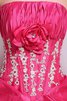 Geschichtes trägerlos bodenlanges Quinceanera Kleid mit Rücken Schnürung mit Blume - 9