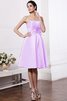 A Linie Elastischer Gewebter Satin Normale Taille Knielanges Kurzes Brautjungfernkleid - 21