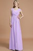 Robe demoiselle d'honneur naturel jusqu'au sol de princesse a-ligne ruché - 24