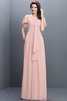 Halbe Ärmeln Herz-Ausschnitt Plissiertes Bodenlanges Brautjungfernkleid aus Chiffon - 21