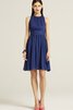 Robe demoiselle d'honneur bref col ras du cou a-ligne manche nulle - 1
