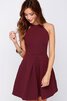 A-Linie Chiffon plissiertes Ärmelloses kurzes schick Brautjungfernkleid - 1