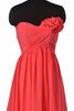 Natürliche Taile a linie Ärmellos mini Brautjungfernkleid mit Blume - 2