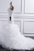 Robe de mariée en chute de sirène en salle ruchés plongeants adorable - 2
