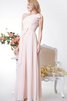 A-Line plissiertes Ein Schulter bodenlanges Elegantes Brautjungfernkleid mit kurzen Ärmeln - 2