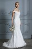 Robe de mariée onirique d'epaule ajourée majestueux plissage romantique - 6