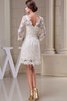 Abito Homecoming Corto con Applique A-Line con Mezze Maniche - 6