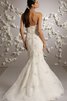 Robe de mariée col en forme de cœur avec fleurs avec broderie avec perle de sirène - 3