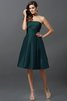 Robe demoiselle d'honneur courte naturel manche nulle a-ligne au niveau de genou - 9