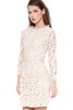 Robe de mariée modeste de col haut encolure ronde avec zip avec manche longue - 3