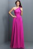 Robe demoiselle d'honneur longue de princesse en chiffon avec fronce manche nulle - 10