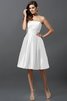 Robe demoiselle d'honneur courte naturel manche nulle a-ligne au niveau de genou - 29