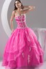 Robe de quinceanera plissage col en forme de cœur decoration en fleur ruché de mode de bal - 1