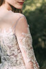 Robe de mariée attrayant textile en tulle jusqu'au sol moderne longue - 6