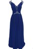 Paillettenbesetztes Chiffon A-Linie plissiertes bodenlanges Brautjungfernkleid - 6