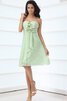 Robe de cocktail de col en cœur de longueur à genou avec fleurs ruché avec chiffon - 1