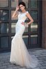 Robe de mariée simple longue appliques de sirène fermeutre eclair - 4