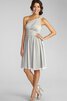 Abito da Damigella senza spalline A-Line in Chiffon Corto monospalla - 2