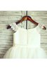 Abito da Cerimonia Bambini Principessa in Organza con Nastro Tondo A Terra - 4
