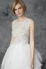 Plissiertes Tüll Juwel Ausschnitt einfaches romantisches Brautkleid mit Knöpfen - 5