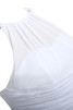 Vestido de Novia en Gasa de Abalorio de Escote con cuello Alto de Barco de Recatado - 4