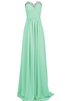 Abito da Damigella A Terra A-Line Naturale in Chiffon Allacciato Senza Maniche - 1