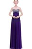 Robe de bal trou de serrure a-ligne ruché jusqu'au sol avec chiffon - 1