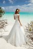 Seeküste Ärmelloses A-Linie Elegantes Brautkleid mit Rücken Schnürung mit Applike - 3