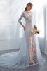 Robe de mariée avec broderie élégant col u profond spécial extraodinaire - 3
