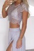 Juwel Ausschnitt zwei Stück plissiertes Spitze stilvolles prächtiges Ballkleid - 4