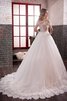 Abito da Sposa in Pizzo con Manica Corte Naturale in pizzo Fuori dalla spalla Lungo - 3