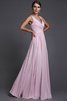 Normale Taille A Linie V-Ausschnitt Prinzessin Bodenlanges Brautjungfernkleid - 22