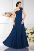 Chiffon Prinzessin Bodenlanges Brautjungfernkleid mit Plissierungen ohne Ärmeln - 10