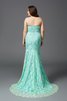 Robe de bal en satin collant manche nulle avec décoration dentelle de bustier - 2