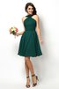 Robe demoiselle d'honneur naturel bref de col haut ligne a de princesse - 9
