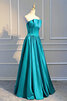 Leuchtenden Satin Schlichtes Glamouröses Ballkleid mit Natürlicher Taille - 2