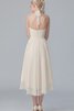 Abito da Damigella Senza Maniche corte davanti e lungo dietro Cerniera in Chiffon Anello mini - 2