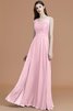 A Linie Prinzessin Normale Taille Ärmelloses Bodenlanges Brautjungfernkleid - 28