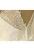 V-Ausschnitt Tüll Ärmellos Sweep train A-Line Brautkleid mit Bordüre - 4