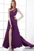 One Schulter Rocklänge-asymmetrisches Abendkleid ohne Ärmeln mit Plissierungen - 1