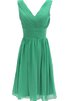 Plissiertes gerüschtes a linie Chiffon kurzes Brautjungfernkleid - 9