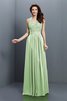 Reißverschluss Ärmellos Prinzessin Chiffon V-Ausschnitt Brautjungfernkleid - 25
