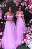 Prinzessin Normale Taille Ärmelloses Bodenlanges Brautjungfernkleid mit Applike - 1