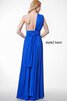 Robe demoiselle d'honneur ruché en chiffon avec sans manches de lotus croisade - 4